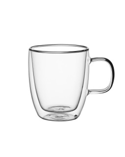 2 topeltseinaga klaaskruusi komplekt 350 ml, 9001, kamille