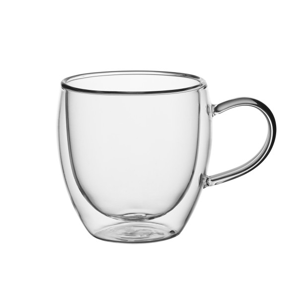 2 topeltseinaga klaaskruusi komplekt 250 ml, 9010, kamille