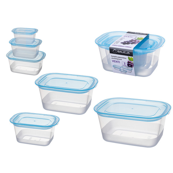Lõunakarpide komplekt, 3 tk, 310 ml / 690 ml / 1380 ml, 41151, 20,2 x 13,7 x 9,5, galicja