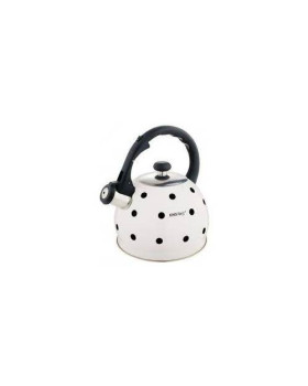 Mustade täppidega valge vilistav veekeetja - 2,0 l Mustade täppidega valge vilistav veekeetja - 2,0 l