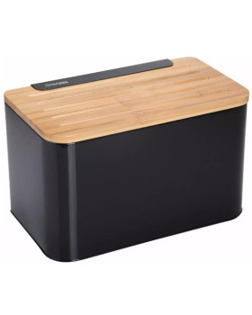 Kinghoff terasest-bambusest leivakast, must, kh 1071