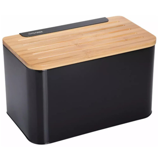 Kinghoff terasest-bambusest leivakast, must, kh 1071