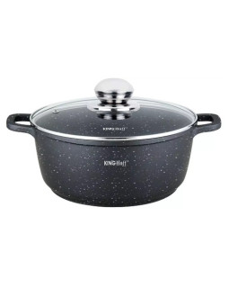 Marmorkattega pott, ø20x8 cm 2,3l must kinghoff, kh 1593