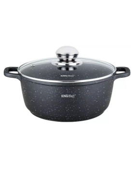 Marmorkattega pott, ø20x8 cm 2,3l must kinghoff, kh 1593