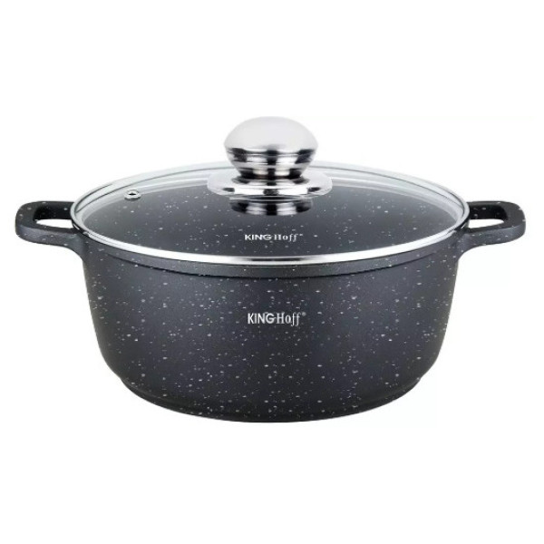 Marmorkattega pott, ø20x8 cm 2,3l must kinghoff, kh 1593