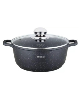 Marmorkattega pott, ø24x11,5 cm, 4,5l must kinghoff, kh 1595