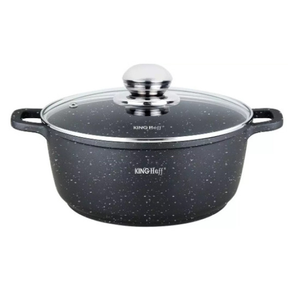 Marmorkattega pott, ø24x11,5 cm, 4,5l must kinghoff, kh 1595