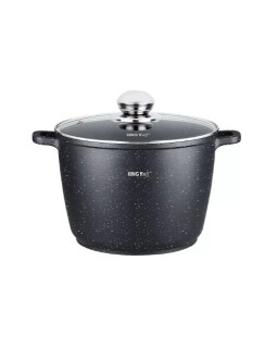 Marmorkattega pott, ø24x16,5 cm, 6,2l must kinghoff, kh 1598