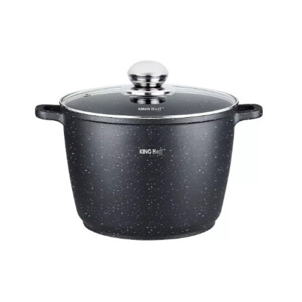 Marmorkattega pott, ø24x16,5 cm, 6,2l must kinghoff, kh 1598