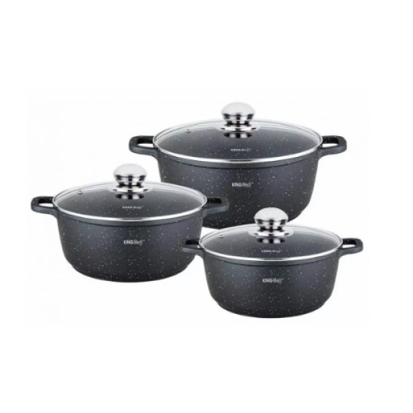 Potid, 6-osaline komplekt, terasest, ø20x8cm 2,3l, ø24x1,5cm 4,5l, ø2x12,5cm 6,5l, kh 1606, kinghoff