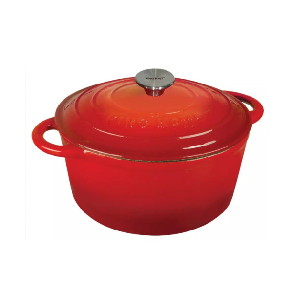 Pott, malm, punane, ø21cm 2,4l kinghoff.