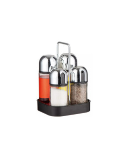 Kinghoffi 5-osaline klaasist ja terasest lauamaitseainete komplekt, 160ml, kh 1647