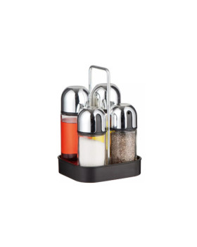 Kinghoffi 5-osaline klaasist ja terasest lauamaitseainete komplekt, 160ml, kh 1647