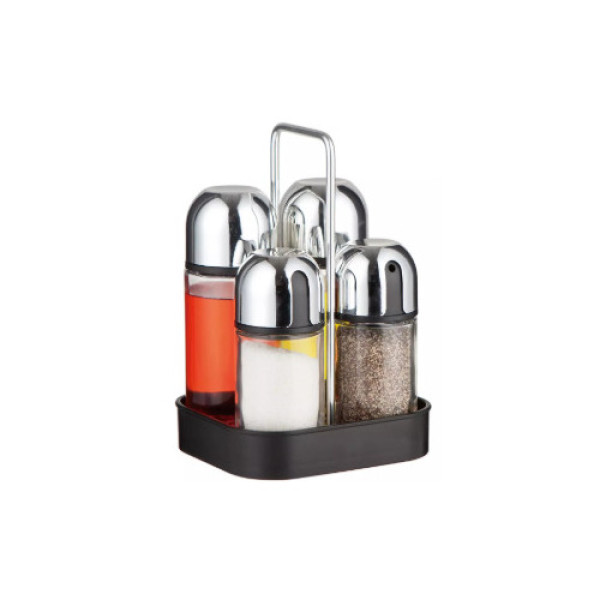 Kinghoffi 5-osaline klaasist ja terasest lauamaitseainete komplekt, 160ml, kh 1647