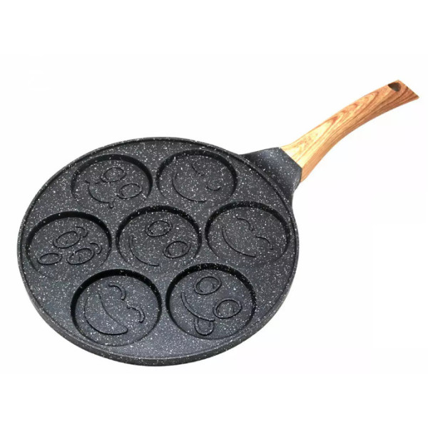 Pann pannkookidele, alumiinium, must marmor, ø26,5cm kinghoff.