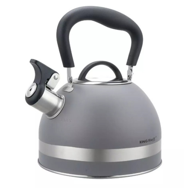 Virdulys su švilpuku, 1,8l, nerūdijantis plienas, pilkas, kinghoff.