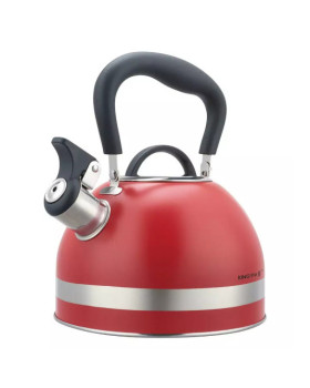 Virdulys su švilpuku, 1,8l, nerūdijantis plienas, raudonas, kinghoff.