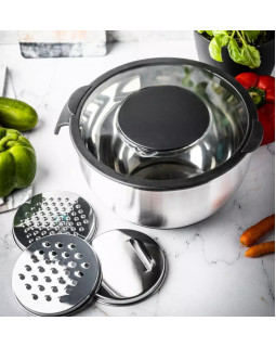 Terasest kauss kaanega, multifunktsionaalne, must, mahutavus 5l , kinghoff.-foto2