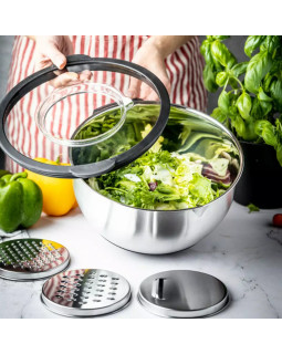 Terasest kauss kaanega, multifunktsionaalne, must, mahutavus 5l , kinghoff.-foto4