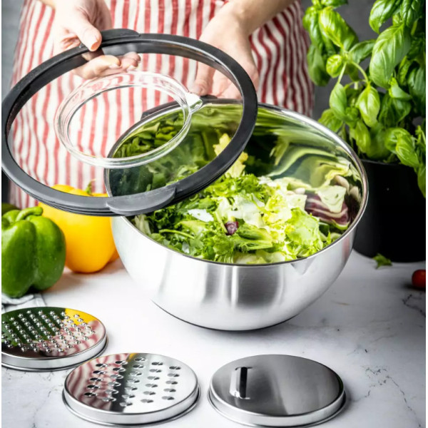 Terasest kauss kaanega, multifunktsionaalne, must, mahutavus 5l , kinghoff.