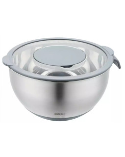 Plieninis dubuo su dangteliu, daugiafunkcis, pilkas, talpa 5l , kinghoff.