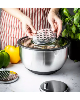 Plieninis dubuo su dangteliu, daugiafunkcis, pilkas, talpa 5l , kinghoff.-foto3