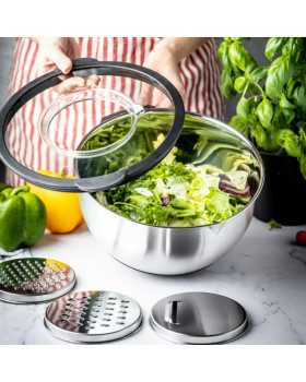 Plieninis dubuo su dangteliu, daugiafunkcis, pilkas, talpa 5l , kinghoff.-foto4