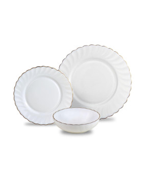 Marigold taldrikute komplekt, 18 osa, opaalkollane valge kuldse kaunistusega, kinghoff kh 1921 Marigold taldrikute komplekt, 18 osa, opaalkollane valge kuldse kaunistusega, kinghoff kh 1921