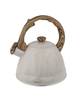 Viletiga veekeetja, roostevabast terasest, beež kanga puidumustriliste elementidega, 2,0 l, kinghoff