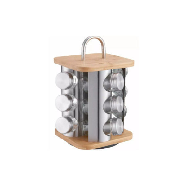 Klausbergi vürtsipurk, terasest, klaasist ja bambusest, 13-osaline komplekt, kb 7554