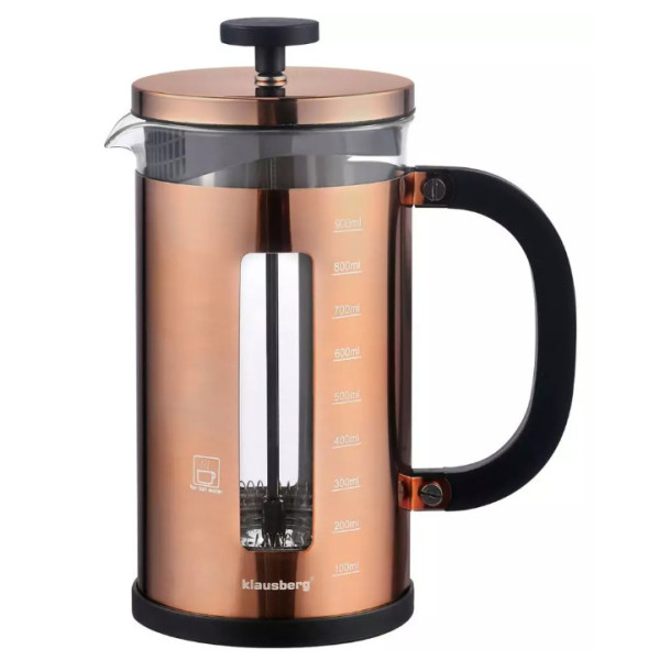 Kohvi/tee pruulija, pressiga, vasevärvi, 1l, klausberg.