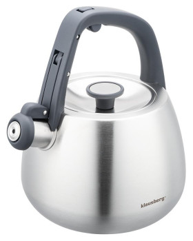 Roostevabast terasest veekeetja vilega, harjatud hõbedane, maht 2.5 l, klausberg, kb 7773