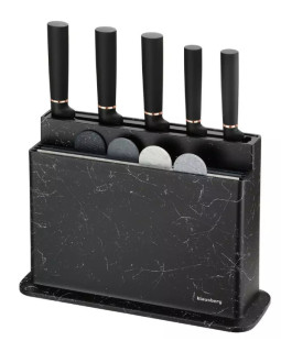 Nugade ja lõikelaua komplekt, marmorist must ja hall, klausberg