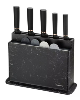 Nugade ja lõikelaua komplekt, marmorist must ja hall, klausberg