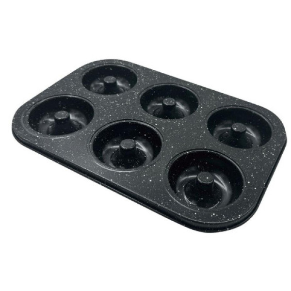 Küpsetusvorm, metallist, 6 muffini jaoks, mittenakkuva kattega, must, 26,5x17,5 cm, klausberg, kb 78