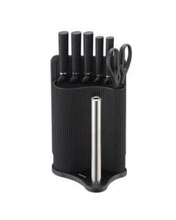 8-osaline noakomplekt koos alusega, must, roostevaba teras, klausberg, kb 7977