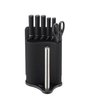 8-osaline noakomplekt koos alusega, must, roostevaba teras, klausberg, kb 7977 8-osaline noakomplekt koos alusega, must, roostevaba teras, klausberg, kb 7977