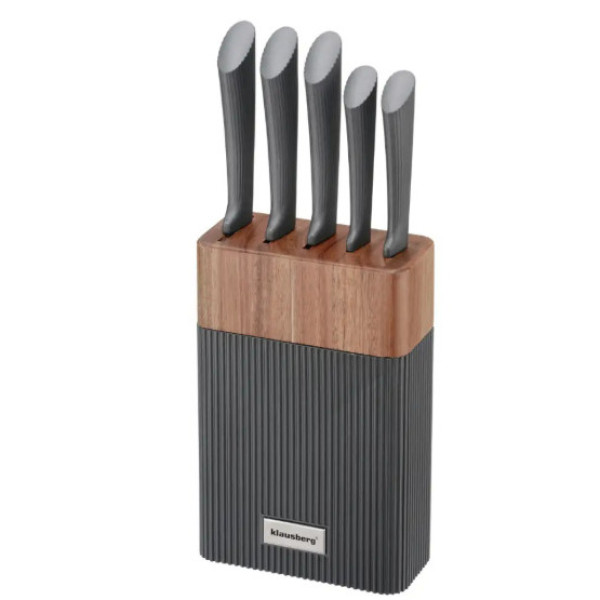 6-osaline noakomplekt akaatsiast alusega, roostevaba teras, klausberg, kb 7979 6-osaline noakomplekt akaatsiast alusega, roostevaba teras, klausberg, kb 7979