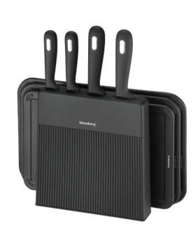 8-osaline nugade ja lõikelaudade komplekt koos organiseerijaga, must, roostevaba teras, klausberg, k