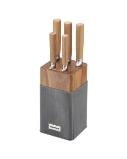 6-osaline noakomplekt akaatsiast alusega, roostevaba teras, klausberg, kb 7983