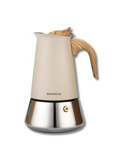 Espresso kohvikann, roostevaba teras, 6 tassi, must/hõbedane, klausberg, kb 7995