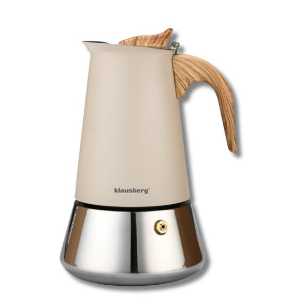 Espresso kohvikann, roostevaba teras, 6 tassi, must/hõbedane, klausberg, kb 7995