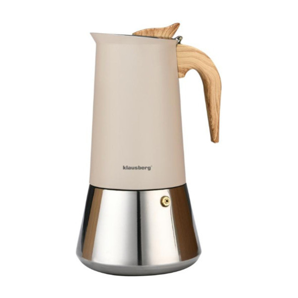 Espresso kohvikann, roostevaba teras, 12 tassile, must/hõbedane, klausberg, kb 7997