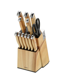 8-osaline nugade ja lõikelaudade komplekt alusega, puit, roostevaba teras, kb 9037, klausberg