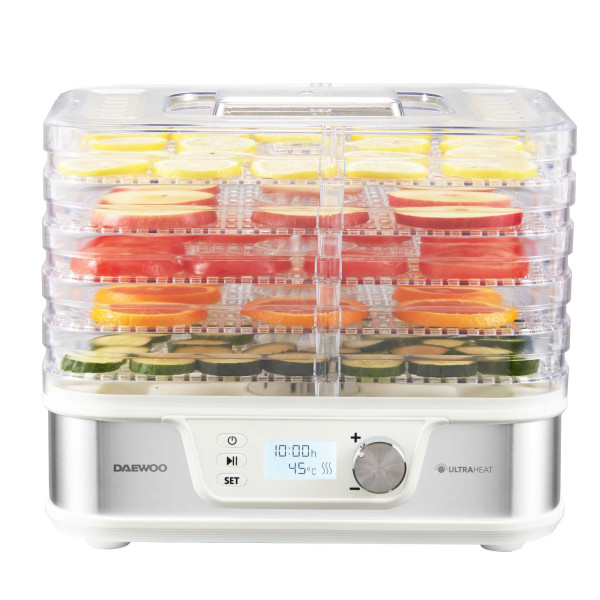 Toidukuivati daewoo dd 500s, 400 w, 5 alust, digitaalne ekraan, taimer, integreeritud ventilaator, r