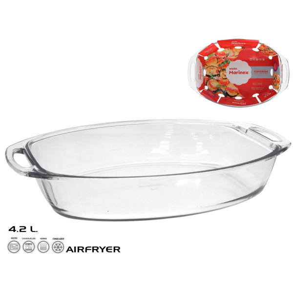 Klaasist ahjuvorm 40,5x27,5x7 cm 4,2 l, marinex