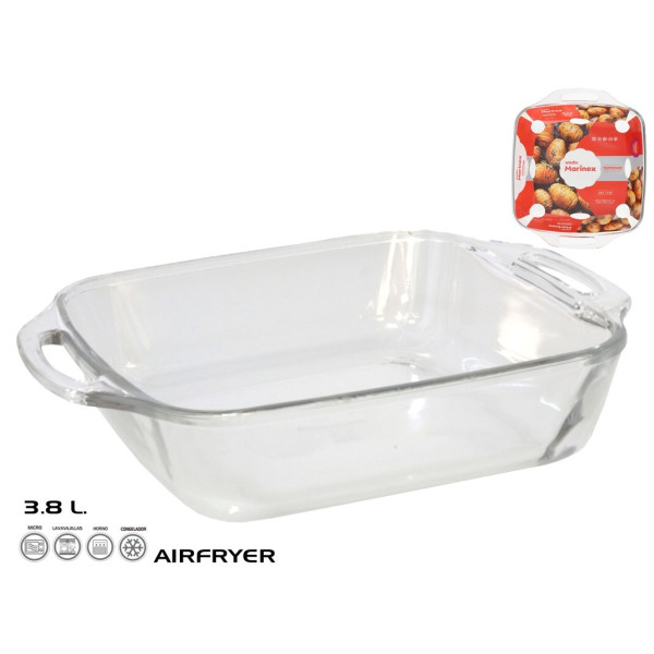 Suur ruudukujuline küpsetusvorm 3,8 l, 7 x 34,5 x 28 cm, marinex