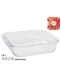 Ruudukujuline klaasist küpsetusvorm 25 x 22 x 5 cm, 1,8 l, marinex