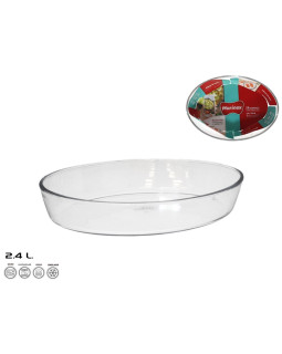 Ovaalne klaasist küpsetusvorm 30x21x6 cm 2,4 l, marinex