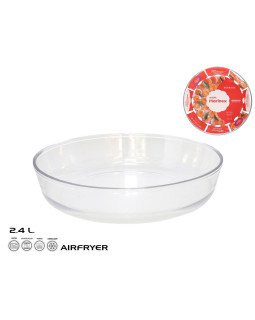 Suur ümmargune klaasist küpsetusvorm 2,4 l, 5,5 x 26,5 x 26,5 cm, marinex